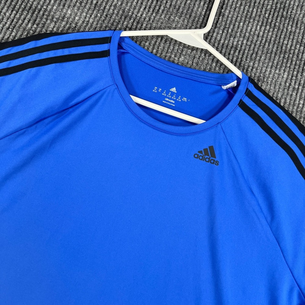 Adidas Shirt Womens XL Extra Large Blue Short Sleeve Active‎ Climalite Workout